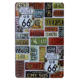 UOOPAI U.S. State Auto License Plate Collection Route 66 Antique Metal Tin Sign, Vintage Plaque Poster Home Garage Wall Decor
