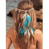 Fashband Indian Feather Headband Boho Coins Tassel Hippie Headdress Tribal