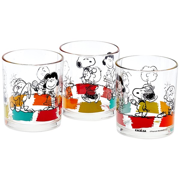 Excelsa Peanuts Pack Of 3 cl 25 Glasses, Glass, Transparent,