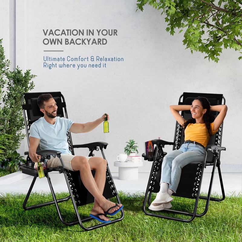 Nestl Zero Gravity Chairs, Portable Patio Lounge Chair Outdoor with