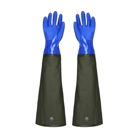 [TTETNLY] Rubber Gloves, 27.6 inches (70 cm), Long Gloves, Long Gloves, With Arm Cover, Thick Gloves, For Water Work, Fishery, Washing, Laundry, Housework, Car Washing, Gardening, Work (Large Mouth)