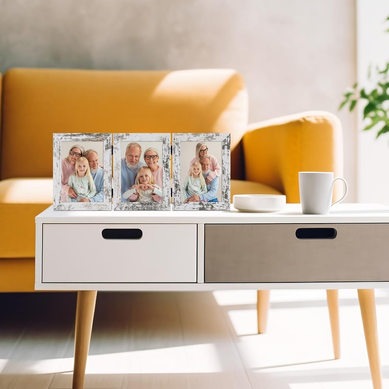 Frametory, 3 Picture Frames 5x7 Trifold Photo Frames Collage -