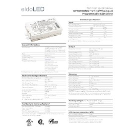 eldoLED | 2743W2 OPTOTRONIC® OTi 40W Compact Programmable LED Driver | Replacement for 57353 Osram | Oti40W/120-277/1A4/DIM-1 AUX