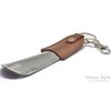 タブ付 ステンレス 短ヘラ 靴べら ポータブル シューホーン シューケア キーホルダー (Brown)