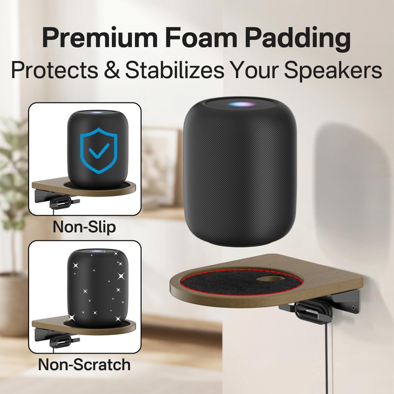 Wooden Wall Mount for HomePod 1st & 2nd Gen, Speaker
