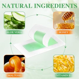 40 tiras de cera facial para mujeres, tiras de cera facial natural hipoalergénicas, depilación facial suave con 4 toallitas de aceite calmantes, tiras