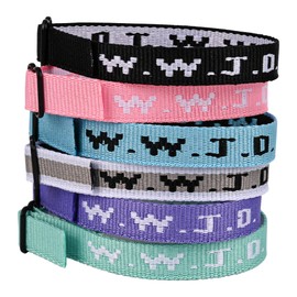 Meajjew WWJD Bracelet Pack for Women Men, Christian Jesus Gifts Adjustable Wristbands, WWJD Bracelets - What Would Jesus Do Bracelet 6 Colors