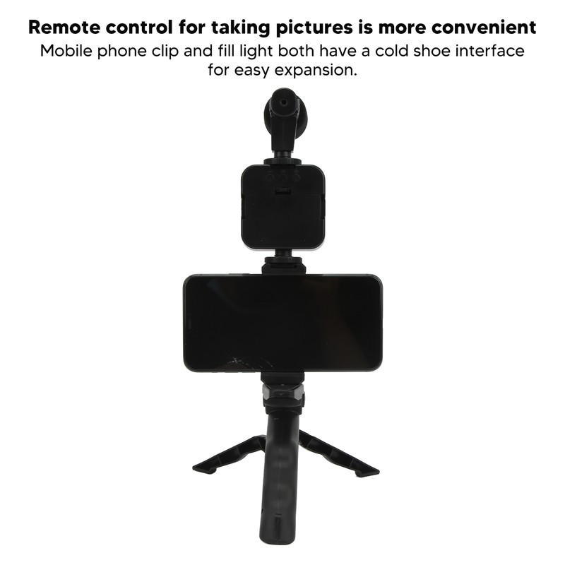 Smartphone Video Kit Tripod Mobile Phone Clip Fill Light Microphone