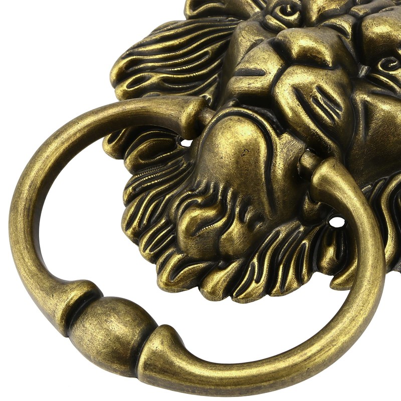 KEILEOHO 2 PCS 6.3 Inches Lion Head Door Knocker, Antique