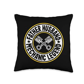 Garage & Classic Car Mechanic Gifts For Men Father Husband Legend Garage Car Guy Dad Mechanic Throw Pillow, 16x16, Multicolor