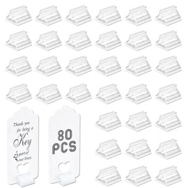 80 Pcs Place Card Holders for Table, Clear Game Card Stands Plastic Game Piece Holder for Wedding Cards, Photos, Party Favor, Pictures Display (plastic)