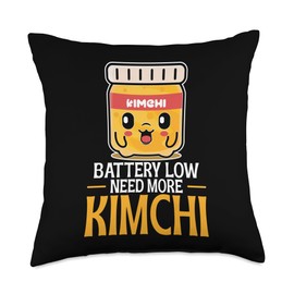 South Koren Food Cuisine Battery Low Need More Kimchi Throw Pillow