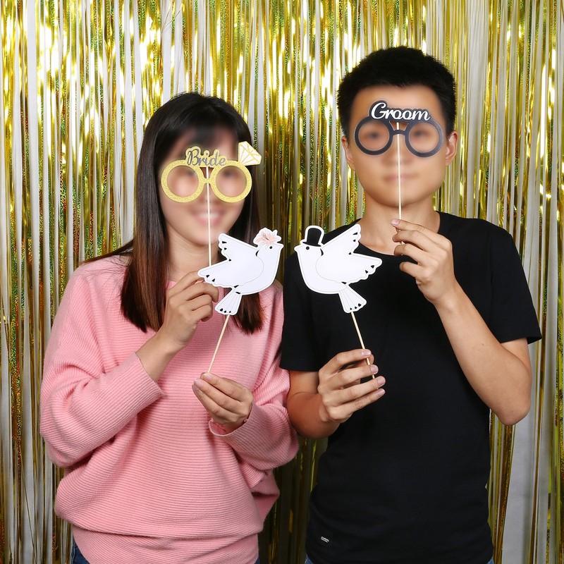 Wedding Photo Booth Props DIY Kit, Konsait Wedding Photo Prop