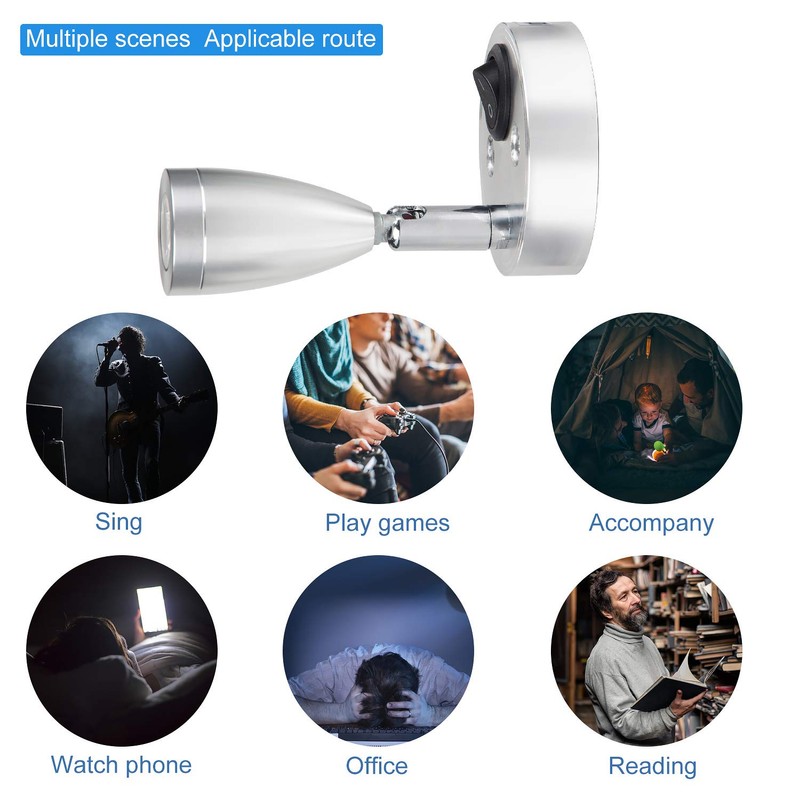 CPROSP 2pcs LED Spot Reading Light 3W 12V Warm White