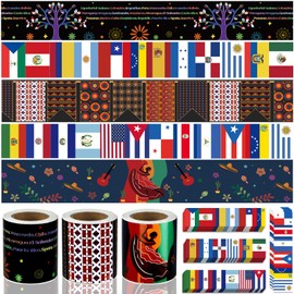 131.2Ft Spanish Bulletin Board Borders Classroom Decor, Latino American Hispanic Heritage Month Decorations Set for Bulletin Board Door Window Party School Home (4 Styles)
