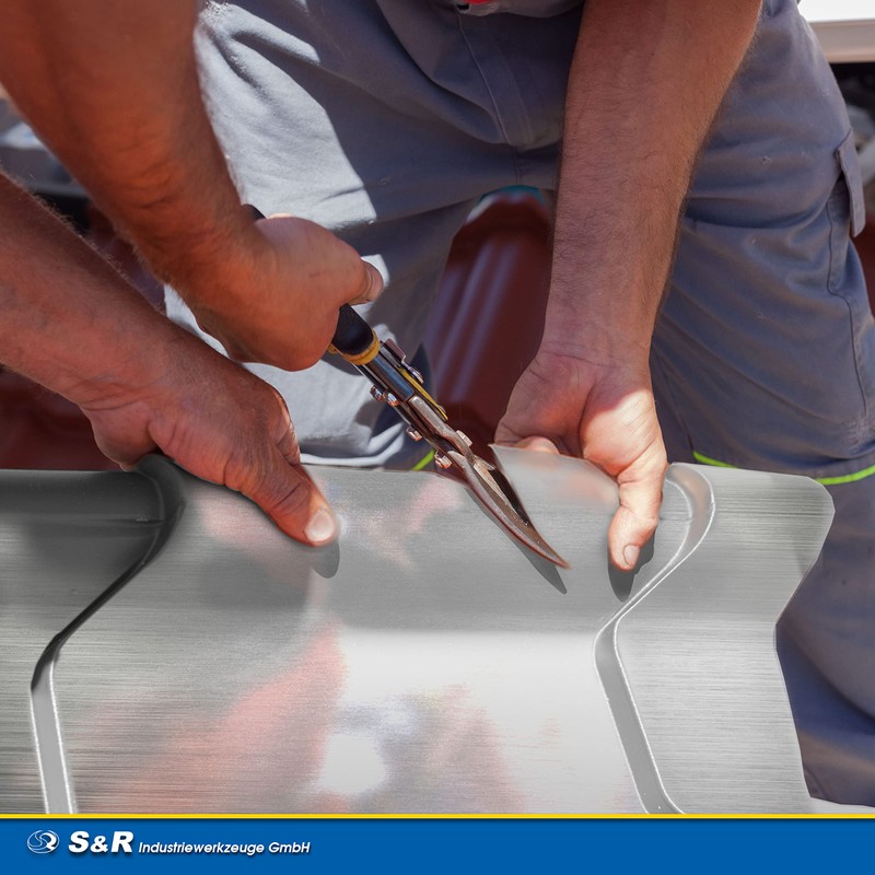 S&R Tin Snips Aviation 300mm, Extra Long, Straight Cut, Made