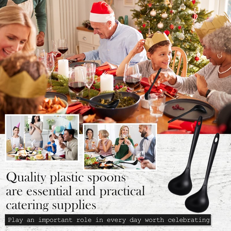 Meekoo Large Plastic Serving Spoons Heavy Duty Disposable Serving Spoons