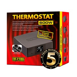 Exo Terra Thermostat for Reptile Terrariums with Day and Night Timer and Dual Receptacles