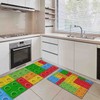 SDIZDIPK Kitchen Rugs and Mats Non Skid Washable，Colorful Bricks,Anti-Fatigue Floor