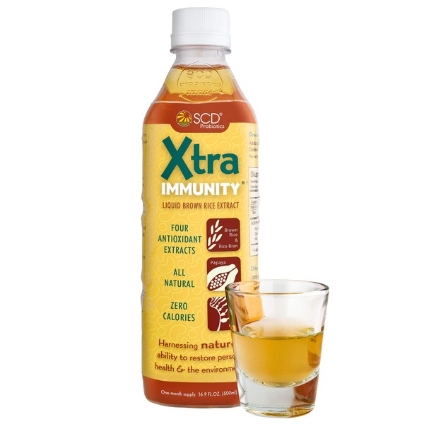 Xtra Immunity - Probiotic-derived Antioxidants, Enzymes, Vitamins from Organic Rice Bran, Supports Immune Function -16.9 fl. oz, 30-Day Supply