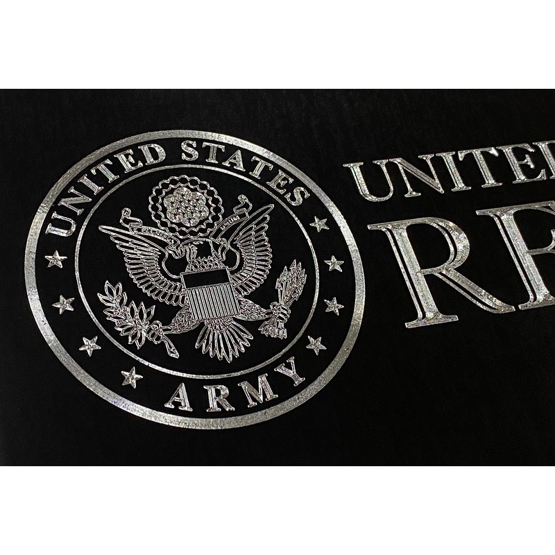 Engraved US Army Retired Car Tag Silver Diamond Etched on