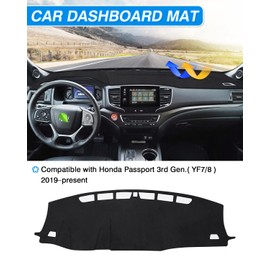 Cartist Dashboard Cover Compatible with Honda Passport 2019-2023 2024 2025 Accessories Dash Cover Mat Pad Anti-Slip Black Sude Material（Without HUD）