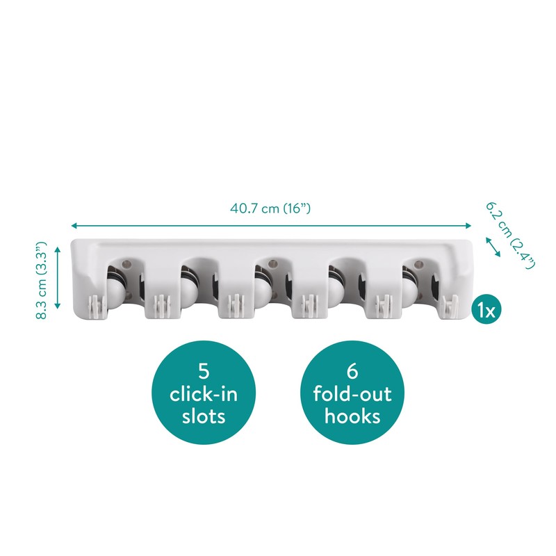 Navaris Broom Holder Wall - Space Saving Storage - Device