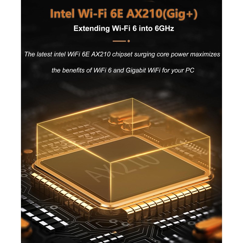 WiFi 6E AX5400 PCIe WiFi Card (Intel AX210), Up to