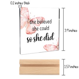 Inspirational Gifts for Women, Encouragement Motivational Gifts for Women She Believed She Could So She Did Desk Decorative Sign, Congratulations Gifts New Job Gifts Graduation Gifts for Her