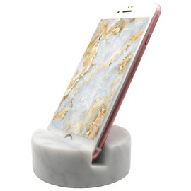 fashciaga - Soporte de mármol para teléfono celular para tablet en computadora, encimera, mesa, mesita de noche Heavy Solid Real Stone - Soporte para teléfono celular