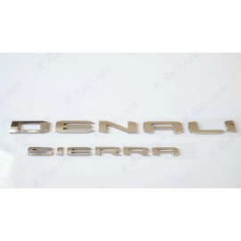 GMC 2pc Chrome Rear DENALI Sierra Emblems Letter GMC Sierra 1500 2500hd 3500hd Yukon