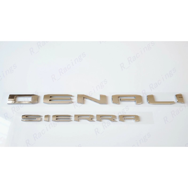 GMC 2pc Chrome Rear DENALI Sierra Emblems Letter GMC Sierra