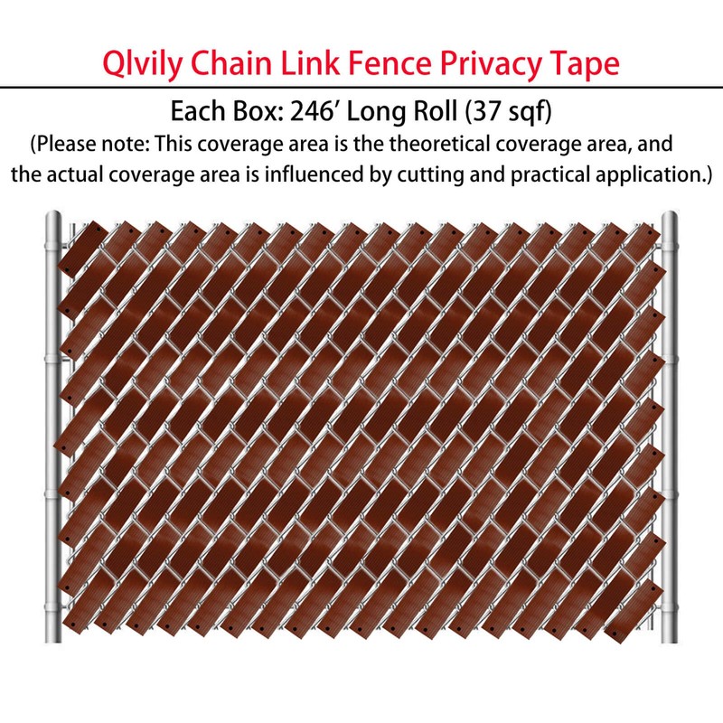 Qlvily Chain Link Fence Privacy Tape, 246ft x 0.15ft Chain