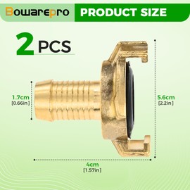 BOWAREPRO Geka Coupling 3/4 Inch Quick Coupling Hose Piece Made of Brass, Geka Quick Coupling 3/4 Inch Hose Nozzle, System Geka Hose Piece with Nozzle 3/4 Inch (19 mm) Pack of 2