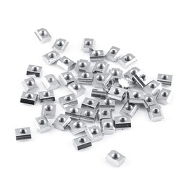 Hilitand 50 Pcs Hammer Head Nut T-Slot Hammer Head Nut Nickel Coated Carbon Steel Furniture T Nut Tee Nuts for Aluminum Profile Woodworking