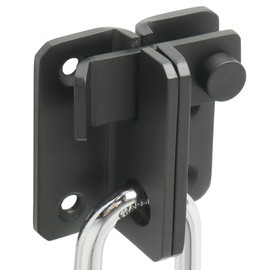 SAYAYO EMS3006R-B-FR Stainless Steel Door Bolt Small Lockable with Padlock Hole Latch Black for Gate, Window, Fence, Open Right