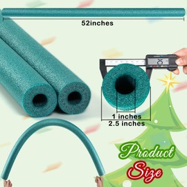 Hanaive 2 Pack Pool Noodles 52 Inch Foam Pool Swim Noodles Hollow Foam Noodle for Christmas Decoration Swimming Floats DIY Floating Craft Projects(Green)