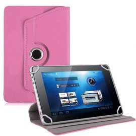 360 Universal Leather Case Cover Flip Stand Wallet Holder for 9 inch to 10 inch 11 inch 11.5 Inch Tablet PC Pad (Pink)