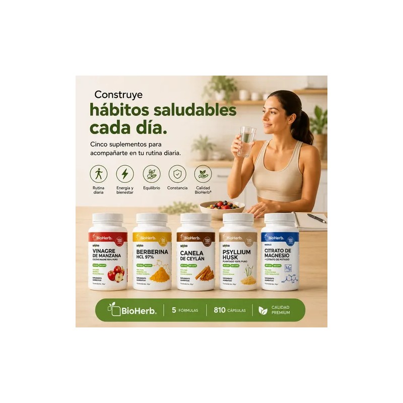 Kit Hábitos Saludables Bioherb Fibra, Metabolismo, Rutina