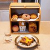 FoverOne Bamboo Bread Box for Kitchen Countertop, Roll-top Breadbox Breads