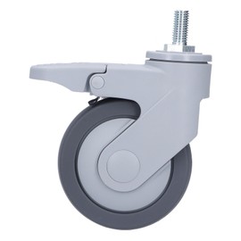 4in Caster M12 Thread Stem Silent Universal Wheel with Brake Furniture Rolling Accessories