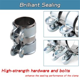 Ruien 2 inch Hardware Exhaust Clamp, Lap Joint+Bolts Band Flanges Clamp Stainless Steel Universal Compatible with Muffler Downpipe Catback Pipe Connector