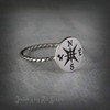 Compass ring, sterling silver ring, silver compass, nautical ring, travel