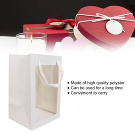 Extra Large Size Gift Bag with Handles, Open Window Transparent Gift Bag for Lipstick Jewelry Accessories, Shopping Bags, Party Bags, Goody Bags, 35 x 25 x 18cm(White)