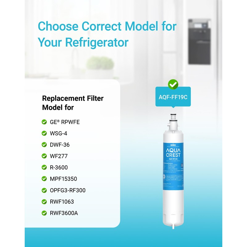 AQUA CREST Replacement for GE® RPWFE®, RPWF (with CHIP) Refrigerator