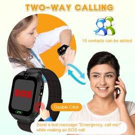 PTHTECHUS Children's Smartwatch - 1.68 Inch Watch Phone for Girls Boys with Call, SOS, 18 Games, Music, Camera, Alarm Clock, Torch, Children's Watch Calling Smart Watch Kids Gift