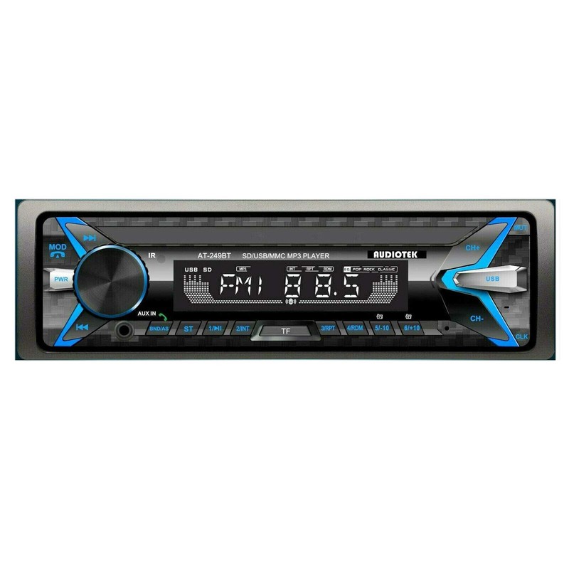 Audiotek Single Din Digital Car Media Receiver with Bluetooth/USB/FM /