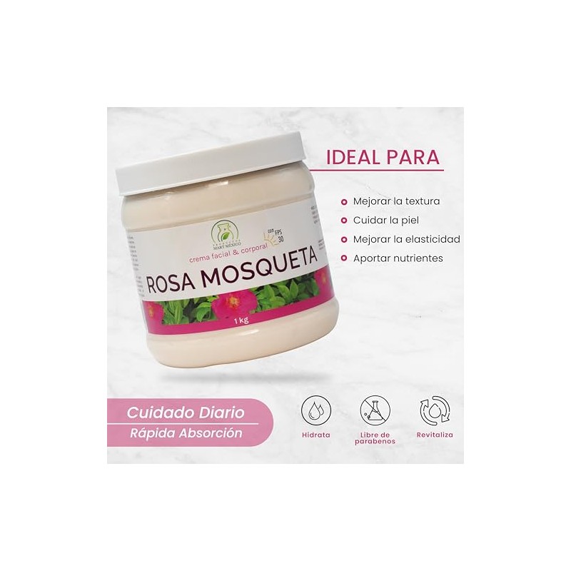 Crema De Rosa Mosqueta Con Filtro Solar Hidratación Profunda 1