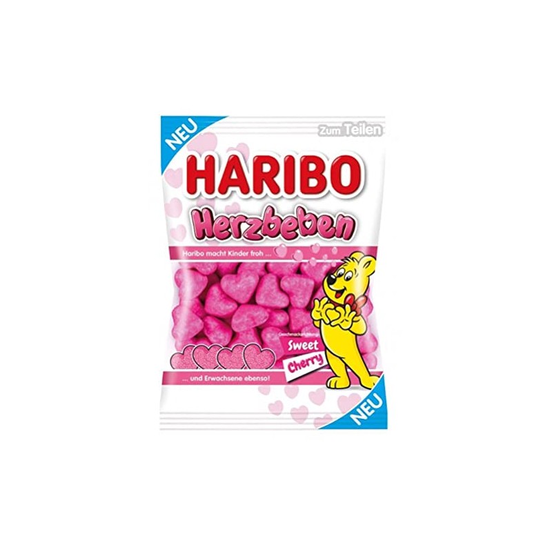 Haribo Herzbeben Sweet Cherry Gummy Candy 160g
