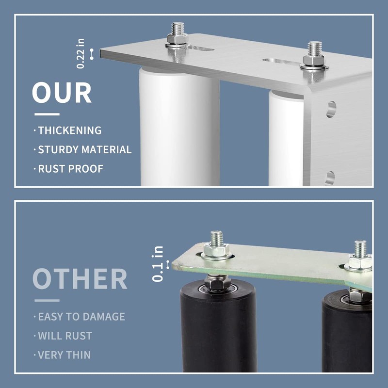 JUGREAT 2 Pack Stainless Steel Slide Gate Roller Guide 3"Sliding